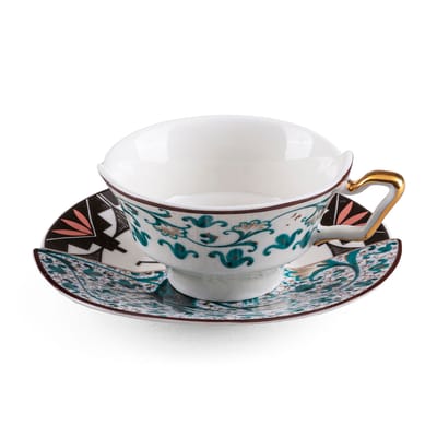 Tasse à thé Hybrid Aspero céramique multicolore / Set tasse + soucoupe - Seletti