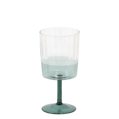 maison sarah lavoine - verre à vin eclat en verre, soufflé couleur bleu 16.87 x 14 cm designer made in design