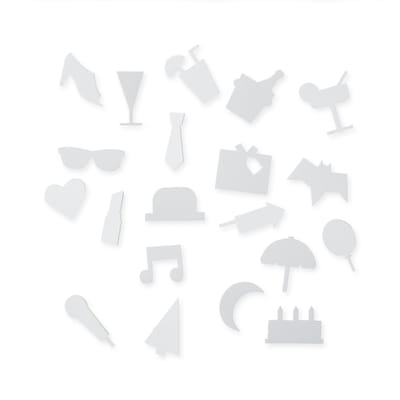 Set Symboles Party plastique blanc / pour tableau perforé - Design Letters
