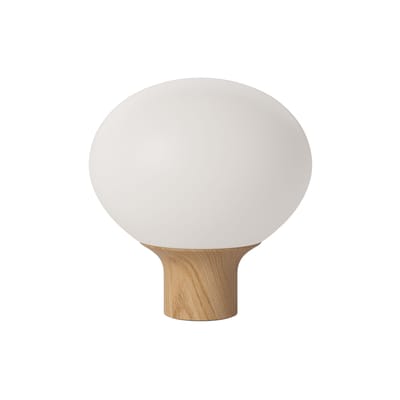 Lampe de table Acorn verre blanc bois naturel / Ø 32 cm - Bolia