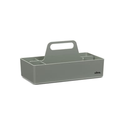 vitra - bac de rangement toolbox en plastique, abs recyclé couleur gris 28.36 x 15.6 cm designer arik levy made in design