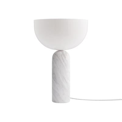 Lampe de table Kizu Large pierre blanc / Base marbre - H 45 cm - NEW WORKS
