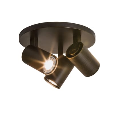 Plafonnier spot orientable Ascoli Triple Round métal / 3 spots orientables - Ø 22cm - Astro Lighting