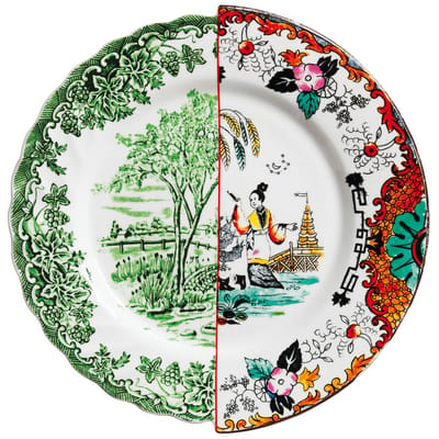 seletti - assiette hybrid multicolore 32 x 13 cm designer studio ctrlzak céramique, porcelaine