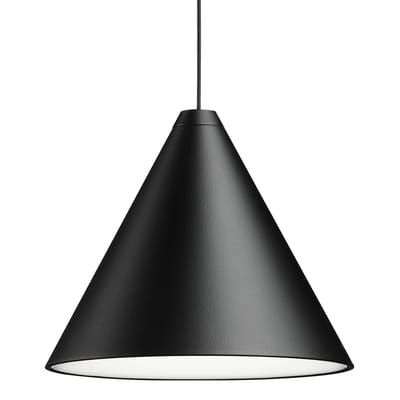 Suspension String Light Cone métal noir LED / Câble 12 mètres - Sans module électrique - Flos
