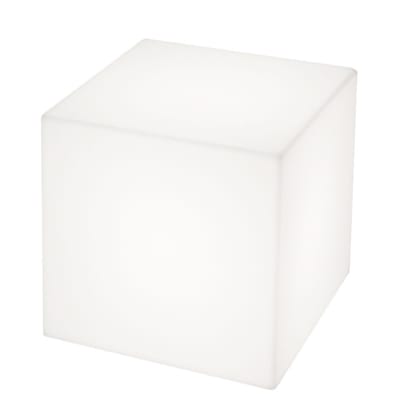 Table d'appoint lumineuse Cubo LED RGB OUTDOOR plastique blanc / 50 cm - sans fil - Slide