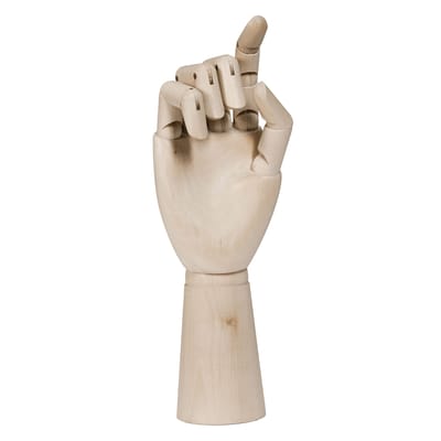 Décoration Wooden Hand Large bois naturel / H 22 cm - Hay