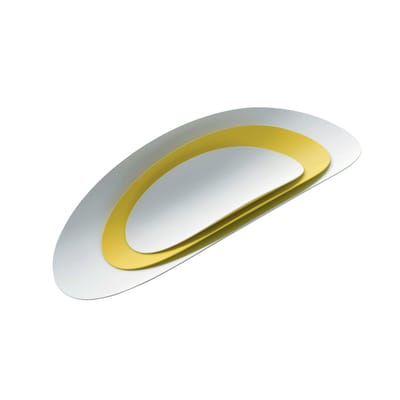 alessi - set ellipse en métal, acier couleur jaune 28.85 x 4.5 cm designer alice abi made in design