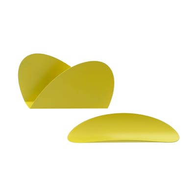 alessi - set ellipse en métal, acier couleur jaune 36.34 x 3 cm designer alice abi made in design