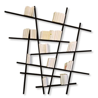 Bibliothèque Mikado Large bois noir / L 215 x H 220 cm - Compagnie