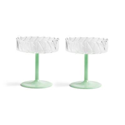& klevering - coupe à champagne twirl en verre couleur vert 20.8 x 12 cm made in design