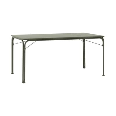 Table rectangulaire Thorvald SC113 m&eacute;tal vert / 160 x 90 cm - 6 places - &tradition