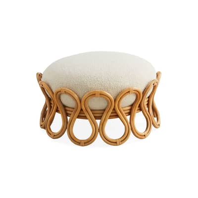 Pouf Riviera fibre beige / Ø 91,5 x H 42 cm - Jonathan Adler