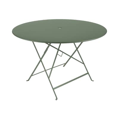 Table pliante Bistro m&eacute;tal vert / &Oslash; 117 cm - Trou parasol - Fermob