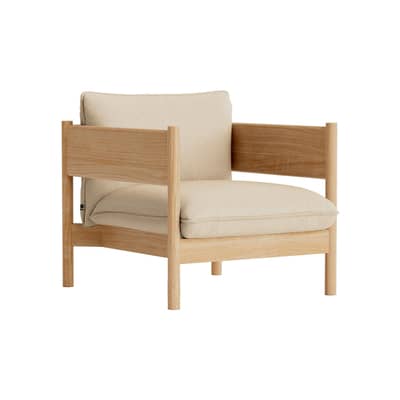 Fauteuil rembourré Arbour tissu bois beige - Hay