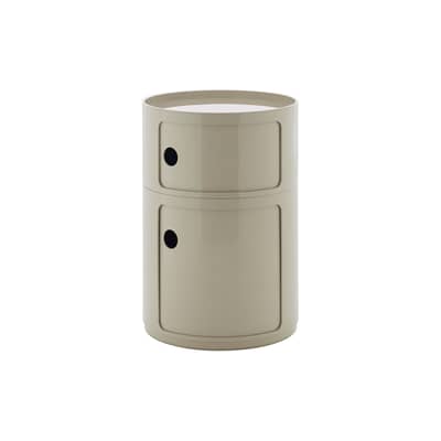Rangement Componibili New Big plastique gris / 2 tiroirs - &Oslash; 42 x H 61,5 cm - Kartell