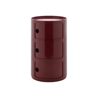 Rangement Componibili New Big plastique rouge / 3 tiroirs - &Oslash; 42 x H 69,5 cm - Kartell