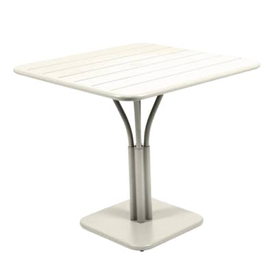 Table carrée Luxembourg métal gris / 80 x 80 cm - Pied central - Fermob