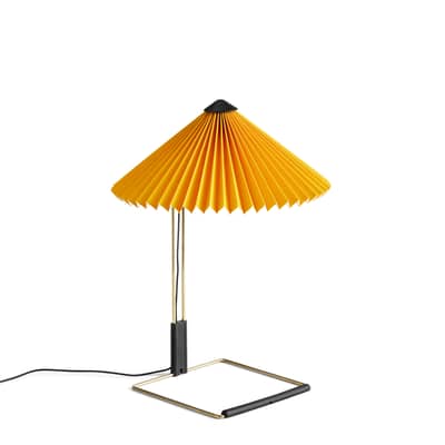 Lampe de table Matin Small LED tissu jaune / H 38 cm - Hay