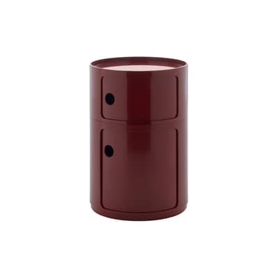 Rangement Componibili New Big plastique rouge / 2 tiroirs - &Oslash; 42 x H 61,5 cm - Kartell