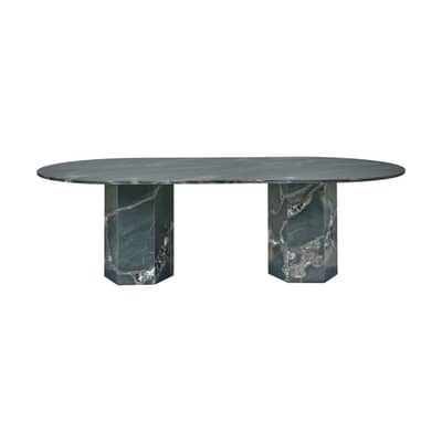 Table ovale Epic Outdoor vert / 240 x 120 cm (8 personnes) - Quartzite - Gubi