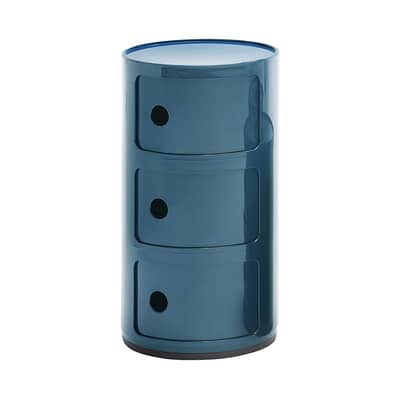 Rangement Componibili bleu / 3 tiroirs - H 58 cm - Anna Castelli Ferrieri, 1968 - Kartell