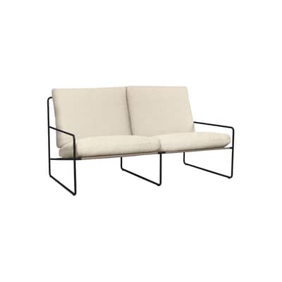 Divano da giardino a 2 posti Desert Pure Boucle tessuto bianco / L 156 cm - Ferm Living