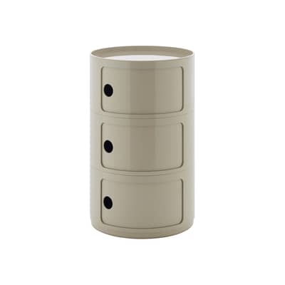 Rangement Componibili New Big plastique gris / 3 tiroirs - &Oslash; 42 x H 69,5 cm - Kartell