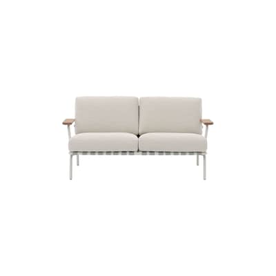 Canapé de jardin 2 places Settle tissu blanc / 152,5 cm - Muuto