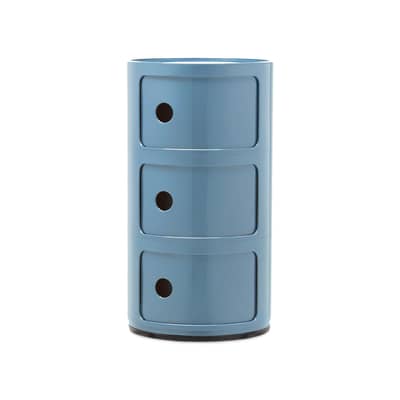 Componibili Storage plastic material blue (1968) / 3 drawers - H 58 cm - Kartell