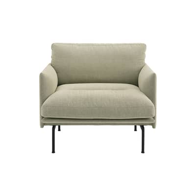 Fauteuil rembourré Outline Soft tissu beige - Muuto