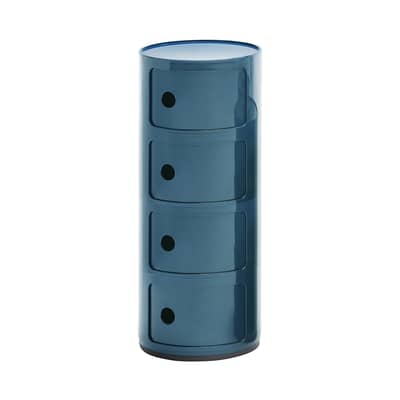 Rangement Componibili plastique bleu / 4 tiroirs - H 77 cm - Anna Castelli Ferrieri, 1968 - Kartell