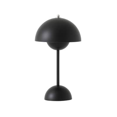 Lampe sans fil rechargeable Flowerpot VP9 plastique noir / &Oslash; 16 x H 29 cm - Verner Panton, 1968 - &tradition