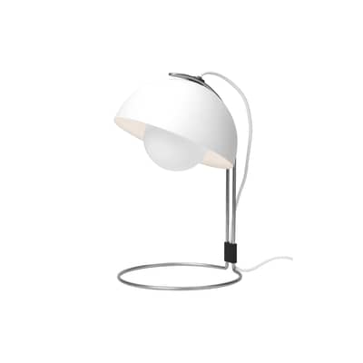 Lampe de table FlowerPot VP4 métal blanc / H 36 cm - By Verner Panton, 1968 - &tradition