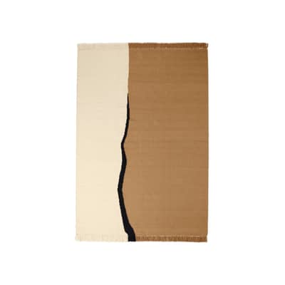 Tapis Soil tissu beige / Kelim tissé main - 170 x 240 cm - Ferm Living