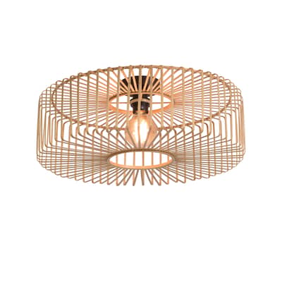 Plafonnier Bromo Large bois naturel / Bambou - Rond Ø 60 x 18 cm - GOOD&MOJO
