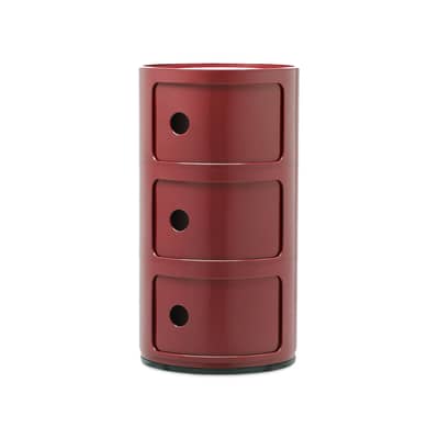 Rangement Componibili plastique rouge (1968) / 3 tiroirs - H 58 cm - Kartell