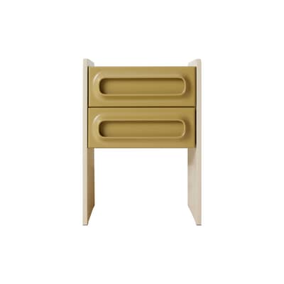 Comodino Space legno verde / 2 Cassetti - HK LIVING