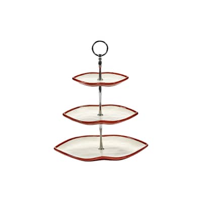 Serviteur Les Objets Mouleversants céramique rouge / 3 plateaux - Serax