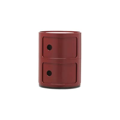 Rangement Componibili plastique rouge / 2 tiroirs - H 40 cm - Anna Castelli Ferrieri, 1968 - Kartell