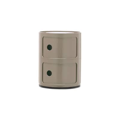 Rangement Componibili plastique gris / 2 tiroirs - H 40 cm - Anna Castelli Ferrieri, 1968 - Kartell
