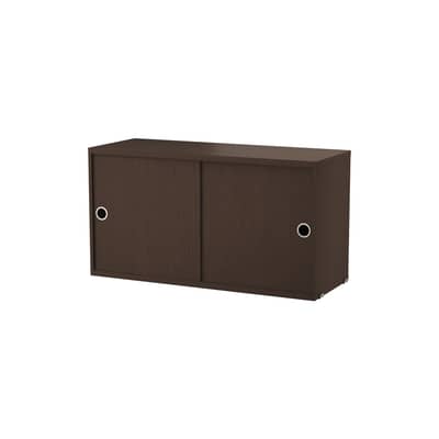Kiste String Furniture / 1 Tür, aufklappbar - B 58 cm x T 30 x H 42 cm - Braun - Holz