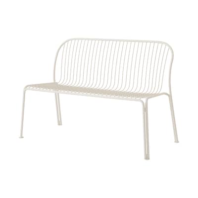 Banc avec dossier Thorvald SC111 m&eacute;tal blanc / L 129 cm - &tradition