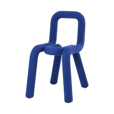 Chaise rembourr&eacute;e Bold tissu bleu - Moustache