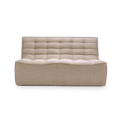 Canap&eacute; droit N701 tissu beige / 2 places - L 140 cm - Ethnicraft
