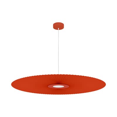 Suspension Carmen tissu terracotta LED Large / Ø 120 cm - Hartô