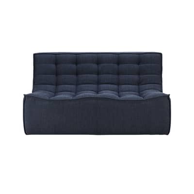 Canap&eacute; droit N701 tissu gris / 2 places - L 140 cm / Coton recycl&eacute; - Ethnicraft