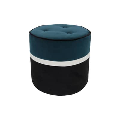 Pouf L&eacute;o Small / &Oslash; 42 x H 40 cm - Velours - Maison Sarah Lavoine