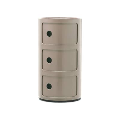 Rangement Componibili plastique gris (1968) / 3 tiroirs - H 58 cm - Kartell