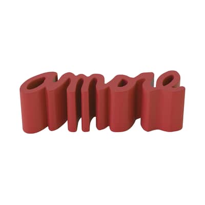 Amore Bench plastic material red / L 145 cm - Slide